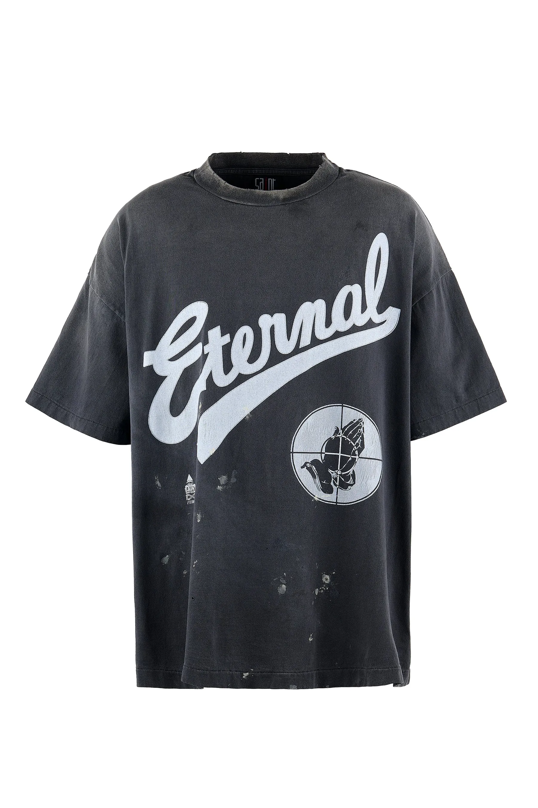 SAINT Mxxxxxx × FEAR OF GOD FG_SS TEE/SNT OF GOD/BLK 25SS Heavy FOG collaboration SAINT OF GOD prayer short sleeves Washed black S-XL This season's heavy collaboration FOG manager JERRY personally carries the goods SAINT OF GOD series collaboration has gained quite a buzz Customized original co-branded main label/wash label Top-notch printing technology Uses front and rear silver sand and cracked pulp Deep restoration